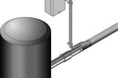 Heating Cable threaded through gasket and knock out hole in junction box  secured with lock nut