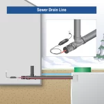 Retro-DWS heating cable system installed inside sewer drain line
